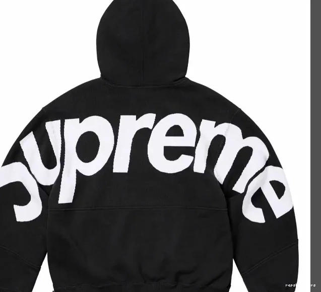 LOGO LOGO BIG L S Black Grey JACQUARD HOODED Hoodie Sweatshirt M XL Back Big SWEATSHIRT 0805